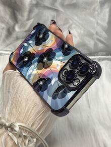 DF672 Funda transparente floral azul Art Nouveau para iPhone 17 16 15 14 13 12 11 Pro Max Plus 17 Air 16e para Galaxy S26 S25 S24 S23 S22 S21 S20 Note20 Ultra 10 Plus FE S25 Edge A36 A56 A26 A07 A55 A54 A35 A34 A32 A25 A24 A16 A15 A13 A12 A06 A05s A05 A04e A03s A02s A03 Core F04 M04 M05 F05 para G52 G84 G54 E15 G30 G20 G10 para Honor 90 Pro X5B X9B X9A X40 Magic6 Lite Pura 70 Pro 70 Ultra para Vivo Y17s Y28 Y17 Y36 Y27s para Redmi Note 14 13 12 11  X3 NFC M3 X6 F7 M4 X5 M6 Pro para OPPO A38 A18 - Negro - Ver 3