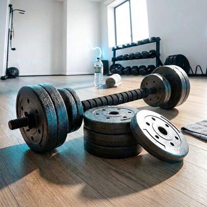 MUUK FITNESS Set de Mancuernas y Pesas Ajustables 10 kg, 15 kg y 20 kg  | Kit 2 en 1 ideal para Tonificar Cuerpo, Gym en Casa, Pilates y Entrenamiento Funcional