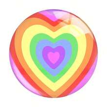 10/20pcs 25mm Colorful Heart Shaped Cabochon Stickers, Suitable For Handmade DIY Jewelry, Keychains, Pendants, Fridge Magnets And Other Accessories, Unisex For Couples, Practical And Versatile For Daily Use, Perfect Gift Choice - Multicolor - View 4