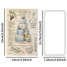 20pcs Vintage Cake Recipe Wall Collage Kit, Cake Baking Recipe Small Posters For Home Kitchen Wall Art Decor, Classic Desserts Recipe Illustrations With Step-By-Step Instructions, Postcards - A - View 2