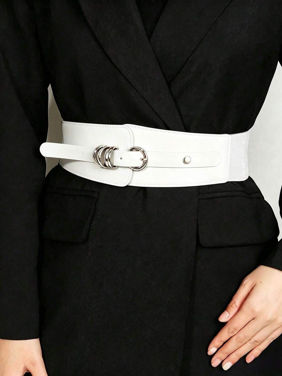 1件女士街头风白色复古配饰时尚可调节腰带，适合万圣节派对或日常穿着