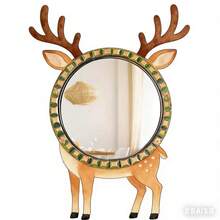 New Arrival Creative Nordic Style Bedroom Living Room Entrance Wooden 2D Retro Wall Hanging Decorative Mirror - A - View 4