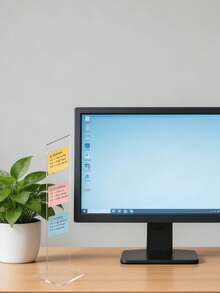 1pc Detachable Transparent Acrylic Memo Board And Information Board Stand, Computer Screen Memo Clip Board, Message Board, Office Desk Accessory, Available In 2 Colors - Acrylic Message Board - View 6