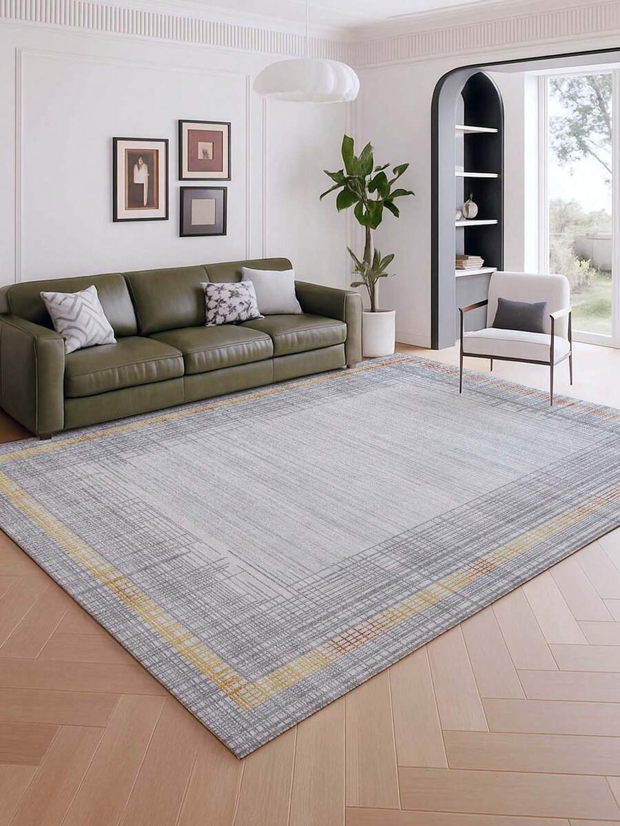 1 pieza Alfombra decorativa grande de estilo minimalista moderno para interiores, nueva alfombra de piso de lana sintética lavable, alfombra para sala de estar, alfombra para sofá, alfombra para dormitorio, alfombra antideslizante para mesita de noche, alfombra para piso de habitación, alfombra para comedor y cocina, almohadilla para silla de oficina, felpudo de entrada, manta de picnic para exteriores, esterilla de camping para exteriores - Multicolor-1 - Ver 1