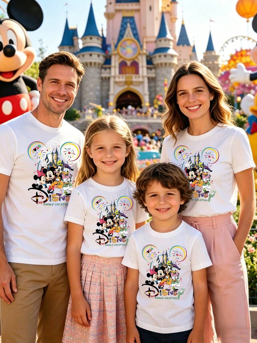 Disney Family Vacation Matching Shirts, Mickey & Friends Castle T-Shirts, Coordinating Outfits For Disneyland Trip - nữ giới - Xem 1