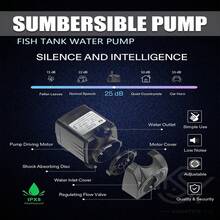 Bomba de acuario sumergible multipotencia 3W-25W | Flujo ajustable para agua salada/agua dulce | Ultra silenciosa | Eje cerámico | Impermeable - 25W - Ver 4