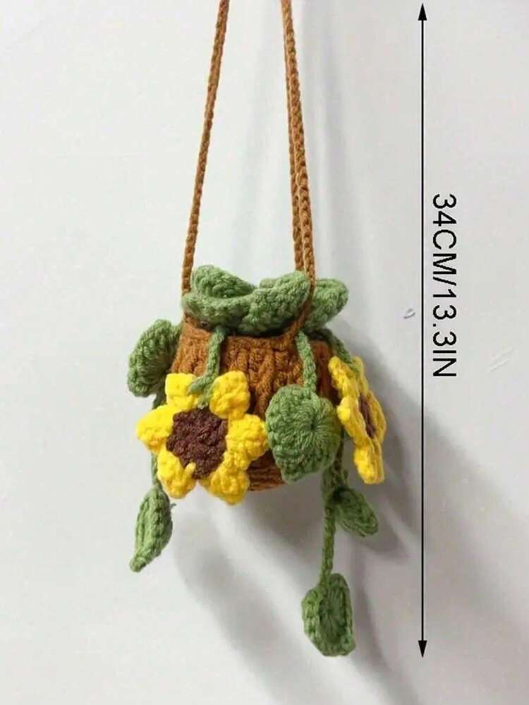 1 pieza Decoración colgante de planta para auto, Colgante para espejo retrovisor, Ornamento de follaje creativo para auto - Talla única para todos - Añade 3