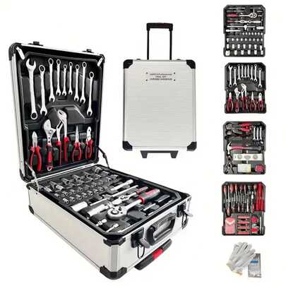 Bộ dụng cụ sửa chữa ô tô chuyên nghiệp 46 món: Bộ cờ lê ratchet di động, bền và dễ sử dụng - Phù hợp để sửa chữa ô tô, thuyền, xe máy, bảo trì công nghiệp tại nhà - Bao gồm hộp đựng