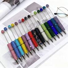 [30pcs]Includes 10pcs Full Rhinestone Solid Color Beaded Pens, Paired With 10pcs Extended Rods To Meet More Creative Needs, 10pcs Replacement Ink Refills For Easy Replacement, Perfect For Desk Decoration, Gift Giving, And Holiday Atmosphere Decor - Multicolor - View 7