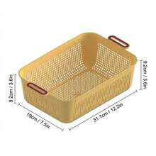 1/2/4pcs Multifunctional Plastic Kitchen Storage Basket, Stackable Ventilated Organizer Basket For Fruit Vegetable Sundries,Suitable For Home Kitchen Cabinet Storage - Multicolor - View 20