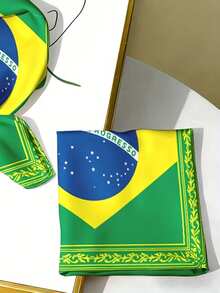1 chiếc khăn bandana/khăn trùm đầu mềm mại và thời trang họa tiết cờ Brazil, thiết kế "Ordem E Progresso" (Trật tự và Tiến bộ), thoáng khí và thoải mái để sử dụng hàng ngày, đi chơi, tụ họp, hoạt động ngoài trời, kỳ nghỉ, những chuyến đi đường dài, phụ kiện thời trang cho mùa hè, bãi biển, du lịch. - Nhiều màu - Xem 7