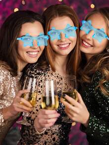 10pcs Frameless Pentagram Transparent Candy Color Glasses With Metal Star Decor, Suitable For Party Gifts, Great For Pool Party, Beach Party, Summer Party, Birthday Party, Carnival And Other Fun Events Or Party Favors (Random Assorted Colors) - A - View 8