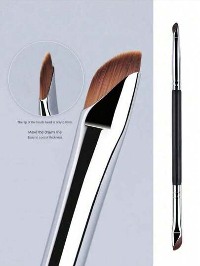 1 Double-Ended Scythe Eyeliner Brush Eyeliner Brush Eye Detail Eyeshadow Blending Brush Scythe Angled Brow Line Makeup Brush