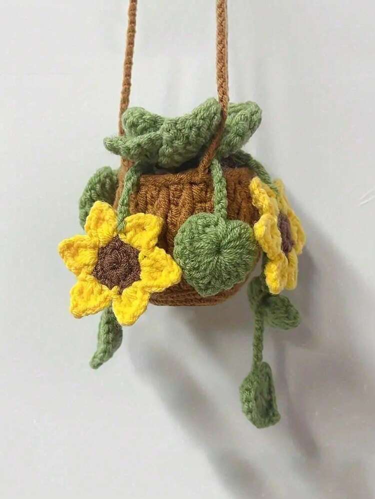 1 pieza Decoración colgante de planta para auto, Colgante para espejo retrovisor, Ornamento de follaje creativo para auto - Talla única para todos - Añade 4