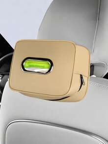 Caja de pañuelos multifuncional para coche - Caja de pañuelos colgante de cuero con 2 bolsillos de malla, adecuada para reposacabezas, apoyabrazos, parasol, organizador de almacenamiento elegante para mantener el interior del coche ordenado - caja de pañuelos - Ver 16