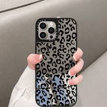 1 pieza Funda de teléfono con acabado de espejo, pintura 2D, compatible con la serie 15/14/13/12, minimalista en blanco y negro, estampado de leopardo, funda protectora suave de Body completo, estilo callejero personalizado, delgada y resistente a arañazos, funda de teléfono premium unisex para 15/15Plus/15Pro/15Promax/17/17pro/17proMax/Air - Multicolor - Ver 3