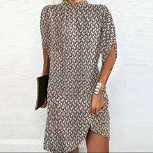 Vestido corto bohemio de verano para mujer, minivestido de manga corta con cuello en V, estampado Vintage de flores, holgado, elegante, para vacaciones en la playa - 07 - Ver 4