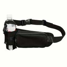 Everyday Waterproof Waist Bag With Bottle Pocket, Casual Crossbody Fanny Pack For Men & Women - 黑色 - 查看 4