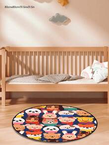 1pc High-Quality Velvet Baby Room Decorative Carpet, Children's Area Rug, Soft Playroom Mat, Machine Washable, Multiple Sizes Available, Creative Themed Decorative Carpet - Multicolor - View 3