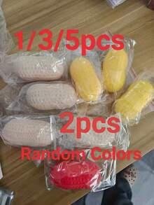 1/2个花生造型硅胶软萌减压玩具（随机包装） - 成人感官减压神器，适用于办公室放松/聚会互动场景，创意花生造型挤压玩具，缓解压力，生日、节日、家庭聚会的理想礼物 - 彩色 - 查看 6