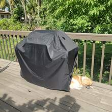 Outdoor Grill Cover With Side Handles And Adjustable Design, Fully Waterproof, Dustproof, And UV-Resistant. Suitable For Char-Broil And Grill Brand Gas Grills. Made Of 420D Oxford Cloth, Available In Black And Gray Colors. - View 9