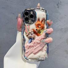 Officially Licensed Disney Zootopia Nick Wilde And Judy Hopps Phone Case, This Protective Phone Case Features A Delicate Print Of Vivid Nick Wilde And Lovely Judy Hopps Standing Side By Side With Gentle Line Art And Soft Gradient Tone Layout, Decorated With Subtle City Silhouette And Faint Star Element Details Against A Clean Neutral Background, Made With Flexible, Durable TPU Material To Protect Against Everyday Scratches, Bumps, And Minor Impacts, With A Raised Camera Frame Printed With Subtle Decorative Letter Patterns For Extra Lens Protection, Slim And Lightweight Construction That Adds Minimal Bulk And Fits Easily In Pockets And Bags, Compatible With IPhone 17, 16, 15, 14, 13, 12, 11 Pro Models, Making It A Charming Choice For Zootopia Character Fans And Disney Lovers, Ideal For Birthdays, Holidays, Or Any Special Occasion To Surprise Family And Friends. - 銀色 - 查看 4