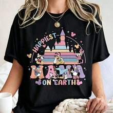 Loose Oversize Disney Happiest Mama On Earth Shirt, Disney Mom Shirt, Disney Family Shirt, Disney Matching Shirt, Disneyland Trip Shirt, Disney Mama Shirt  -- Disneys Disneyland Paris The Magic Kingdom Disneyesque The House Of Mouse Mickey Mouse Empire Modest Summer Outfits Take That T Shirt Summer Coord Tops For Women Summer Summer Clothes Women Summer Clothes Summer Tops Summer Tops Women Summer Co Ord Summer Top Summer Outfits White Top Black Top Holiday Outfits For Women  Tops For Women Summer Holiday Gifts Valentine's Day Gifts Earth Day Gifts Oktoberfest Gifts Summer Bank Holiday Gifts - màu đen - Xem 1