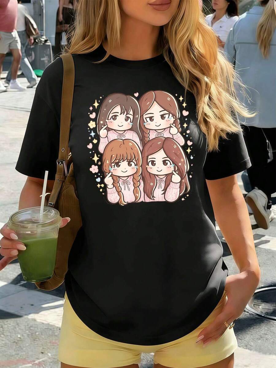 Dam-T-shirts - Svart - Visa 1