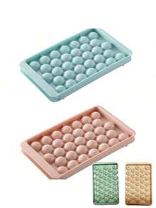 33-Cavity Ice Cube Tray - Easy-Release Square Ice Cube Maker [Random Style Shipped] Suitable For Cocktails And DIY Drinks Round Ice Cube Mold Suitable For Whiskey Cocktails And Homemade Beverage Ice Making Home Small Ice Cube Maker Mold - Random - View 5
