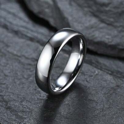MONALLY Fashionable Charm Silver Accessory Stainless Steel Ring For Men Perfect Fit Engagement & Wedding Band Hypoallergenic Durable & Washable Daily Wear