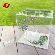 Acrylic Wedding Card Box With Silver Lock, Large Gift Card Box Suitable For Wedding Reception, Wedding, Birthday Party, Ceremony, Fundraising, Voting, Postcard, Greeting Card Box - Multicolor - View 8