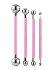 20PCS/4pcs 雙頭球形點畫工具組，(20/4pcs)防鏽不鏽鋼尖頭，防滑舒適握把，適用於DIY手工藝術用品、岩石彩繪、黏土造型壓花藝術曼陀羅 - 彩色 - 查看 11