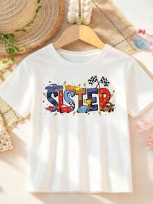 Disney Cars Family Matching T-Shirts, Lightning McQueen Themed Mom Dad Sister Brother Shirts, Personalized Family Trip Outfits For Disneyland - con gái - Xem 2
