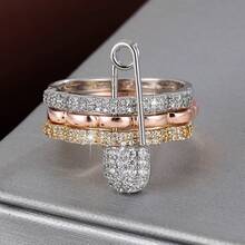 1 chiếc nhẫn nữ thời trang thiết kế lượn sóng có thể tháo rời, đính đá Cubic Zirconia. - Nhiều màu - Xem 18