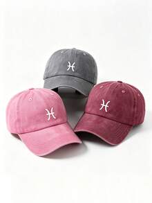 1pc Unisex Printed Distressed Washed Baseball Cap, Vintage Style, Breathable Sports Sun Hat, Suitable For Daily Outings, Fishing, Outdoor Travel,Beach,Festival - Multicolor - View 1