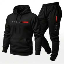 Kangaroo Hoodie And Cotton Pants Set – Winter Fashion, Comfort, Style, And Premium Quality - màu đen - Xem 2