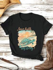 Women T-Shirts - Black - View 2
