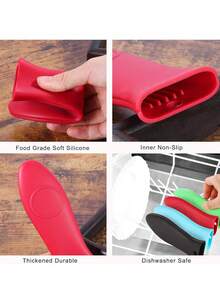 2/4 Pcs Silicone Hot Handle Holder Heat Resistant Sleeve Cover For Cast Iron Skillet Frying Pan Non-Slip Grip - View 7