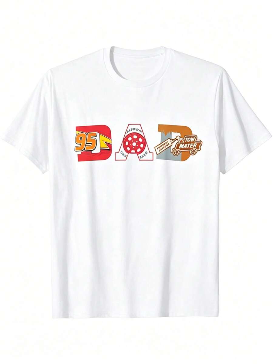 Disney And  Cars Dad's Father's Day Birthday T-Shirts - 白色 - 查看 1
