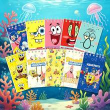 SpongeBob SquarePants 10件套便携式学生笔记本，卡通人物和大星星图案，创意印花日记文具用品 - 彩色 - 查看 5