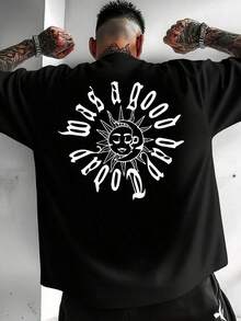 A T Shirt With A Minimalist Nature Inspired Pattern. Perfect For Nature Lovers Casual Wearers And Same Style For Men And Women 2026 Summer Short-Sleeved Printed T-Shirt 180G - Black - View 1