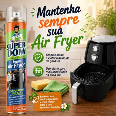 Limpador de Fritadeira a Ar Super Dom, Alto Poder de Limpeza, Desengordurante 250ml, Cozinha, Banheiro, Casa, Fornecedores de Produtos Domésticos
