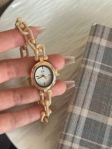 1pc Women's Quartz Watch, Fashionable Jewelry Style, Delicate & Elegant, Suitable For Daily Wear, Birthday, Graduation Gift, Casual Occasions - Gold - View 4