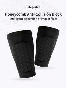 Honeycomb Anti-Collision Soccer Shin Guards, Breathable EVA Thickened Calf Protector With Non-Slip Strips - Multicolor - View 4
