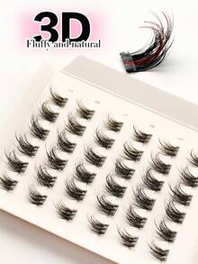 Waloshow Set de 36 pestañas postizas de estilo D-Curl autoadhesivas, hechas con materias primas personalizadas, de 10-12-14mm de alta gama y suaves, que proporcionan una sensación de lujo cómoda, con un diseño único sin duplicados en el mercado, de una sola pestaña, de estilo de dibujos animados, naturales y alargadoras, suaves y sedosas, adecuadas para uso casero DIY y uso diario - D - Ver 5