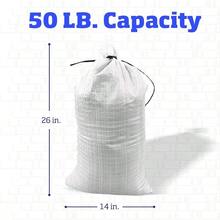 Heavy Duty Sand Bags With Tie Strings Empty Woven Polypropylene Sand - Bags Flood Control With 1600 Hours Of, 50 Lbs Capacity, 14x26 Inches, White, Pack Of 10 - White + 10 Sandbags - View 8