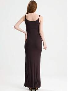 RoseArya Elegant Stretchy Long Strap Dress - Brown - View 4