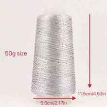 50g Handmade Special Yarn, Gold & Silver Color DIY Handcraft Weaving Yarn - Multicolor - View 10