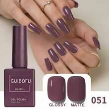 1 pieza Esmalte de uñas en gel No.051 de la marca GUIBOFU - Granate - Ver 5