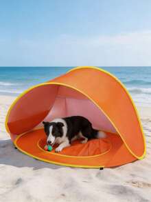 Barraca de Praia Portátil (Proteção UV, Sombra Semi-Aberta, Amigável para Animais de Estimação, Fácil de Instalar, Adequada para Pessoas e Animais de Estimação, Ideal para Camping na Praia, Piqueniques e Atividades ao Ar Livre) - Multicolorido - Visão 4